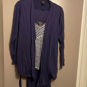 SOLD-Oh Baby by Motherhood 3 Piece PJ Nursing Set - Pants, Tank & Robe - Size XL